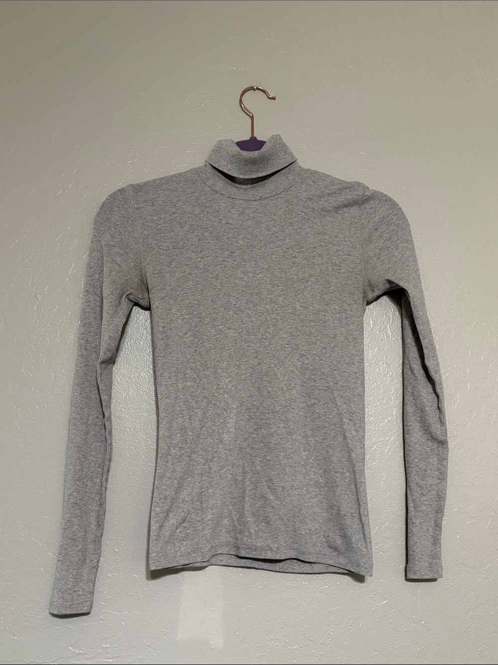 Everlane Women’s Lightweight Gray Turtleneck Long Sleeve Top